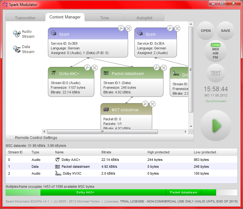 Spark main window